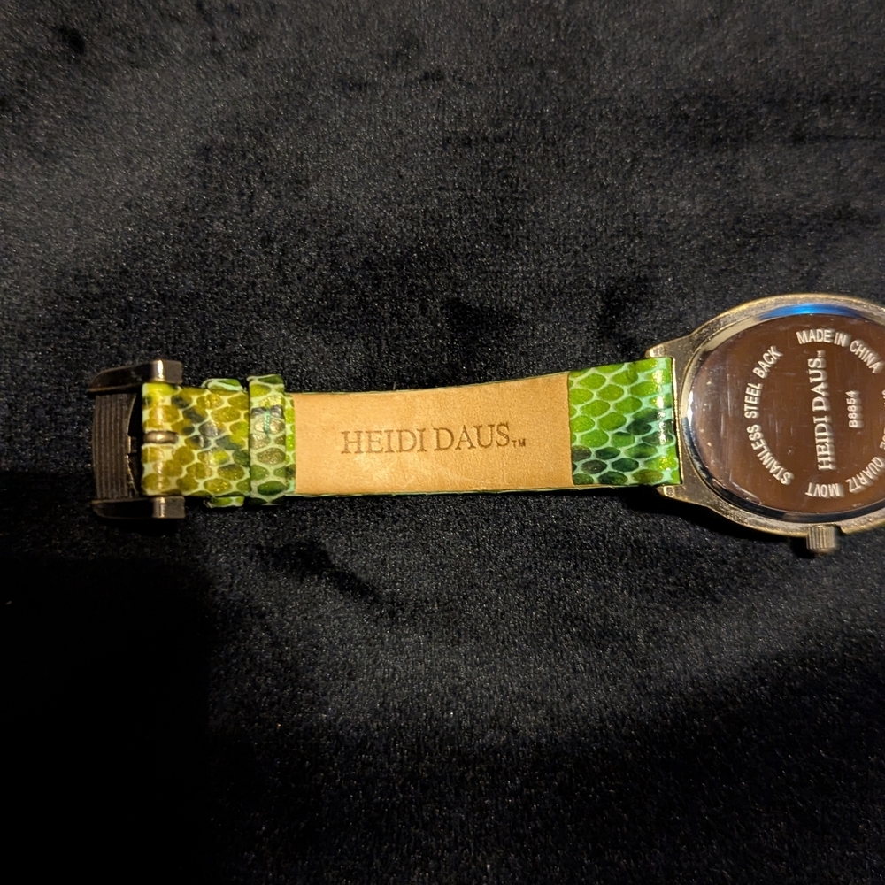 Heidi Daus Green Crystals & Snake Pattern Women's Watch - Picture 6 of 7